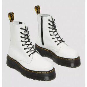 Dr Martens Jadon Leather Ankle Platform Boots Womens 6 White